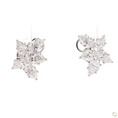 Pear Shaped Diamond Cluster Earrings (5.25 ct. tw.) in 18K White Gold