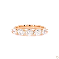 U -Prong Oval Shaped Diamond Eternity Ring