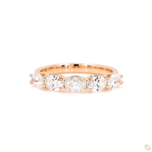 U -Prong Oval Shaped Diamond Eternity Ring