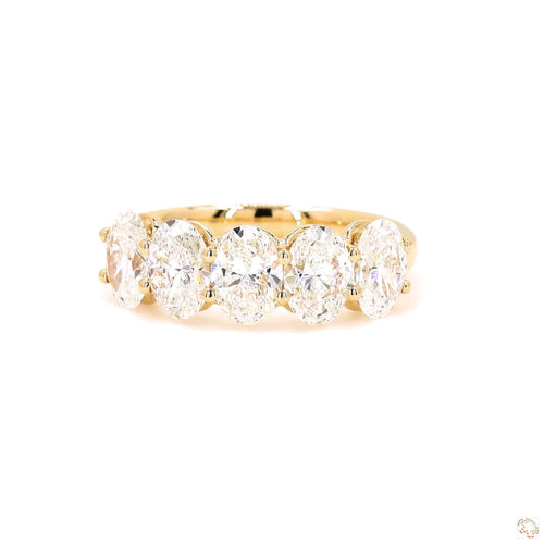 U-Prong Oval Shaped Half Eternity Ring