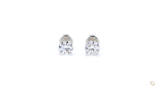 50 's 4 Prongs Classic Round Brilliant Studs Earrings