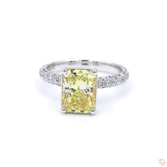 Fancy Yellow Radiant Shape Diamond Solitaire Ring