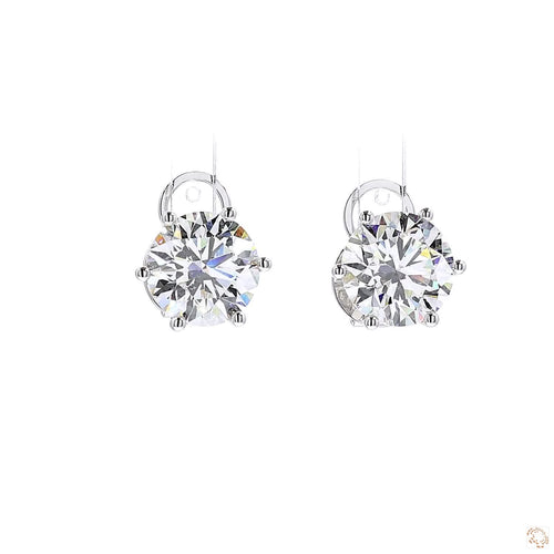 6-Prong Diamond Stud Earrings (6.09 ct. tw.) in 18K White Gold