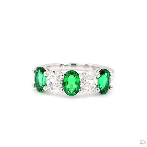 Oval Shaped Emerald and Diamond Ring