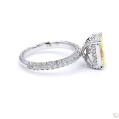 Fancy Yellow Radiant Shape Diamond Solitaire Ring