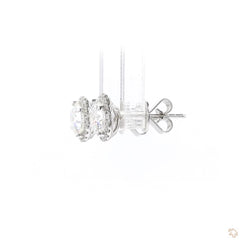 Diamond Stud Earrings with Halo (2.34 ct. tw.) in 18K White Gold