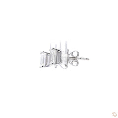 Emerald Cut Diamond Earring in 18K White Gold