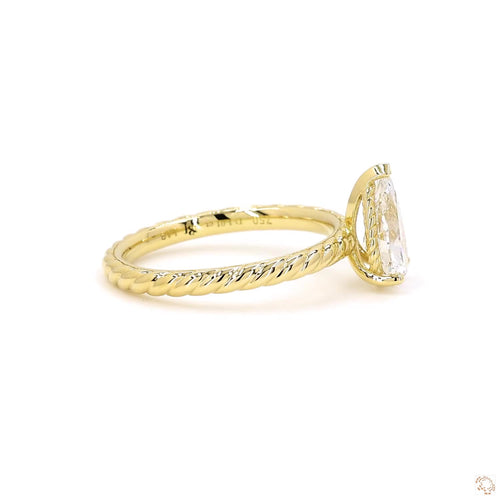 Pear Diamond Twist  Engagement Ring