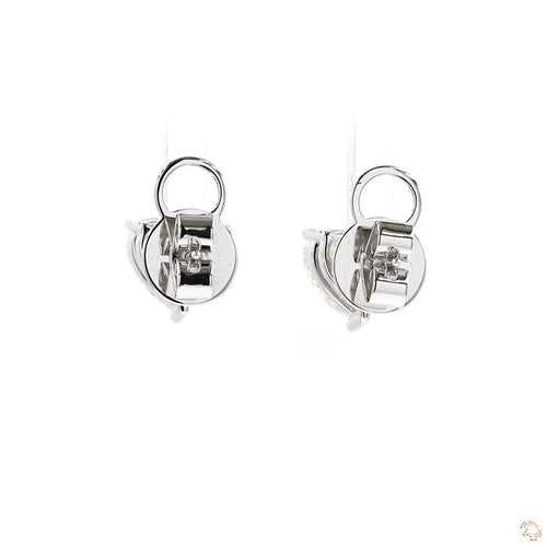 Heart Shaped Diamond Earrings in 18K White Gold