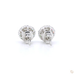 Halo Diamond Stud Earrings with Jacket (1.09 ct. tw.) in 18K White Gold