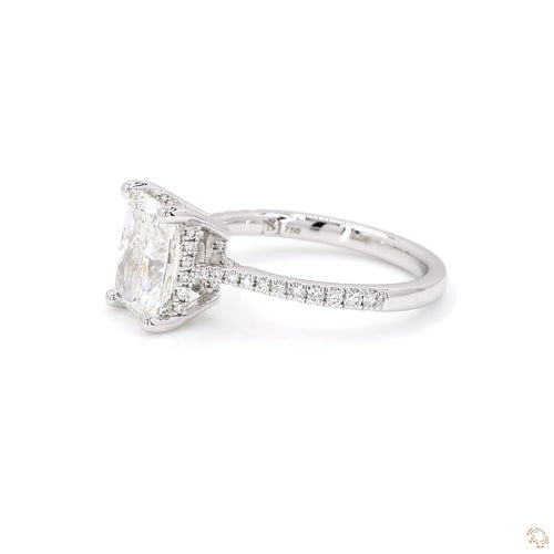 Radiant Shape Cathedral Engagement Ring