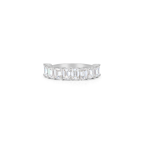 Emerald Shaped Half Diamond Eternity Ring (0.3 ct per diamond)