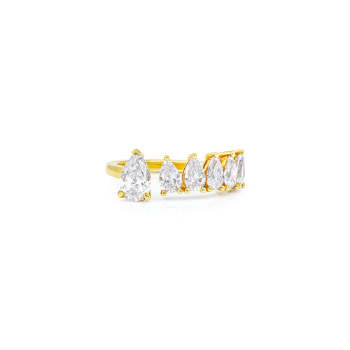 Pear Shaped Half Eternity Diamond Ring