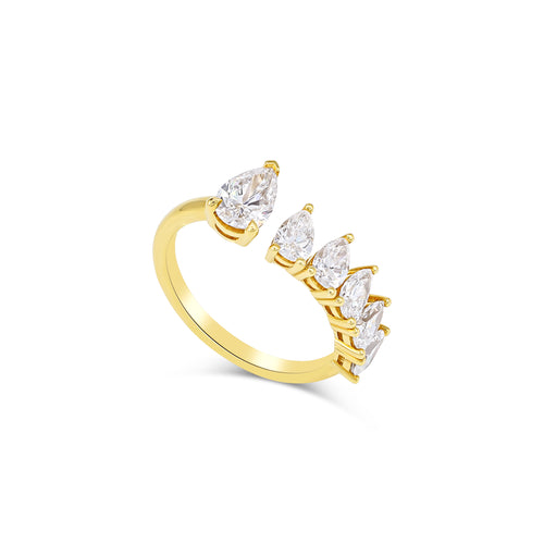 Pear Shaped Half Eternity Diamond Ring