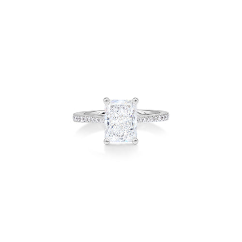 Radiant Shape Cathedral Engagement Ring