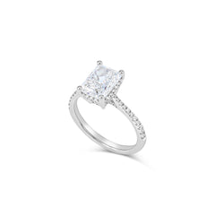 Radiant Shape Cathedral Engagement Ring