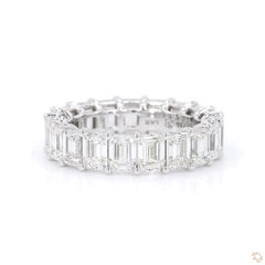 Emerald Shared Prong Eternity Diamond Band