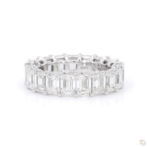 Emerald Shared Prong Eternity Diamond Band