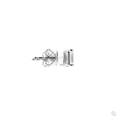 Emerald Cut Diamond Earring in 18K White Gold