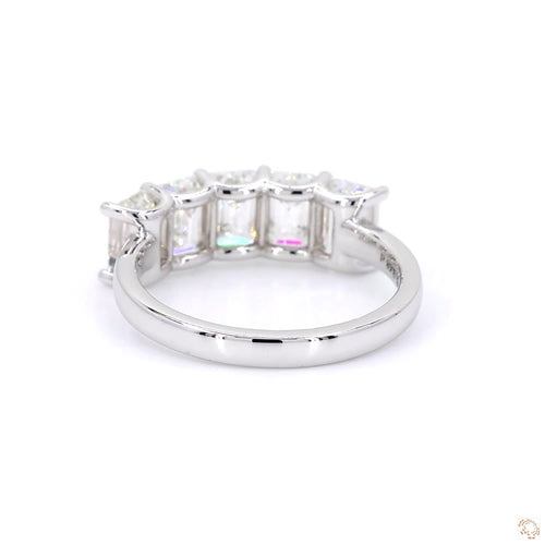 Emerald Shaped Half Band Eternity Ring (0.5 ct per diamond)