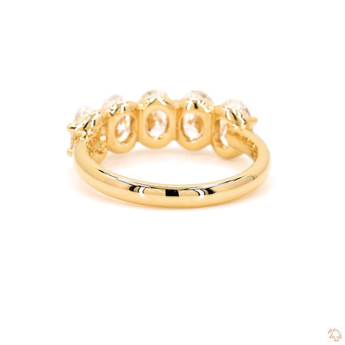 U-Prong Oval Shaped Half Eternity Ring