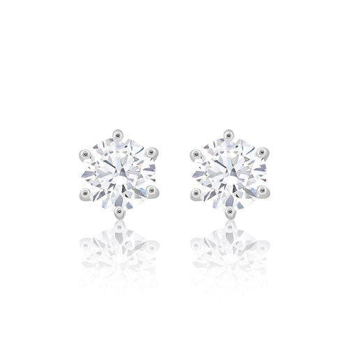 6-Prong Diamond Stud Earrings (1.7 ct. tw.) in 18K White Gold