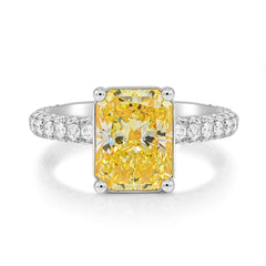 Fancy Yellow Radiant Shape Diamond Solitaire Ring