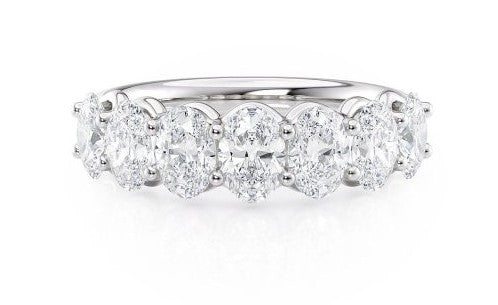 U-Prong Oval Shaped Half Eternity Ring