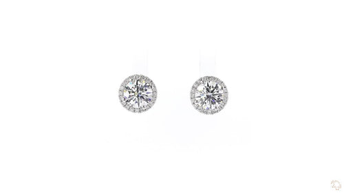 Diamond Stud Earrings with Halo (2.31 ct. tw.) in 18K White Gold