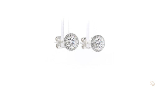 Diamond Stud Earrings with Halo (2.31 ct. tw.) in 18K White Gold