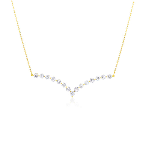 V Shaped Diamond Pendant