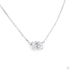 Oval Shape Diamond Solitaire Pendant