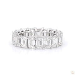 Emerald Shared Prong Eternity Diamond Band