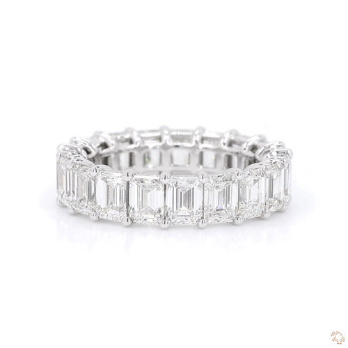 Emerald Shared Prong Eternity Diamond Band