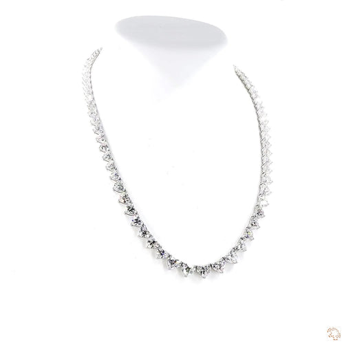 Heart Shape Diamond Tennis Necklace