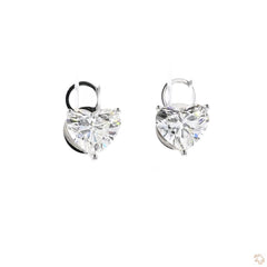 Heart Shaped Diamond Earrings in 18K White Gold