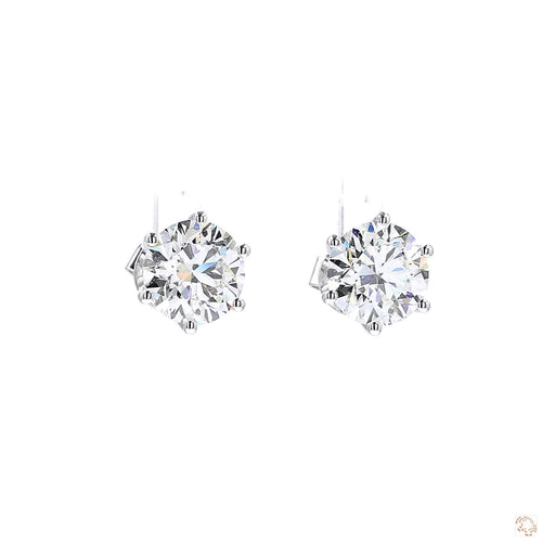 6-Prong Diamond Stud Earrings (4.95 ct. tw.) in 18K White Gold