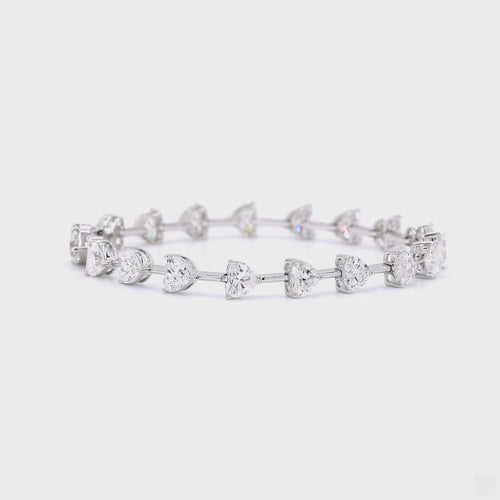 Heart Shape Diamond Tennis Bracelet